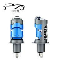 JHS OEM Ampoule de phare de projecteur Bi-LED X5 H4 avec lentille mini projecteur Laser Fisheye pour moto et voiture