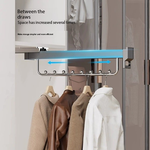 Support de plafond réglable en alliage d'aluminium, rail de suspension pour <span class=keywords><strong>armoire</strong></span>, <span class=keywords><strong>tringle</strong></span> de suspension peu profonde, <span class=keywords><strong>extensible</strong></span> verticalement, coulissant - Product Image 3