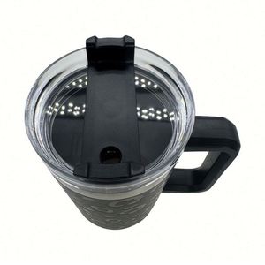 Gobelet de voyage isotherme réutilisable en acier inoxydable à double paroi de 40 oz, tasse à café pour voiture avec poignée et couvercle à paille - Product Image 3