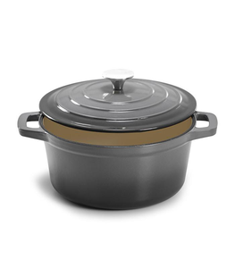 Casserole <span class=keywords><strong>en</strong></span> <span class=keywords><strong>fonte</strong></span> avec revêtement émaillé, marmite anti-rouille - Qualité supérieure pour la cuisine à domicile - Product Image 5