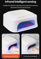 Lampe UV LED 36W 2-en-1 pour salon de manucure avec coussin de main en PU et séchoir à gel à capteur infrarouge