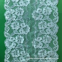 Dentelle élastique en nylon brillant de 18 cm pour accessoires de lingerie féminine, leggings, chapeaux, pantalons et queues de cheval