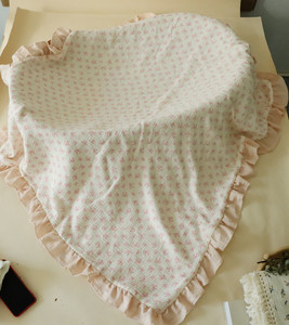 Couverture d'emmaillotage en mousseline pour nouveau-né, imprimé nœud rose, bords volantés, pour poussette et lit de bébé - Product Image 6