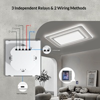 Solution de maison intelligente Tuya WiFi avec écran de contrôle central de 3,5 pouces, contrôle par application, relais 3 voies intégré et passerelle