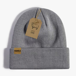 <span class=keywords><strong>Bonnet</strong></span> tricoté en <span class=keywords><strong>laine</strong></span> mérinos 50% de haute qualité pour hommes, chapeaux avec broderie 3D, casquette de ski, logo personnalisé, écusson en cuir, affaires de plage - Product Image 1