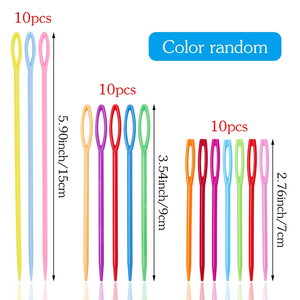 1000pcs/<b>bag</b> Mixed Color 5.5/7/9/15cm Plastic Knitting Needles Crochet Hooks Wool Yarn Needle DIY Sweater Weaving Tools Accessory - Product Image 2