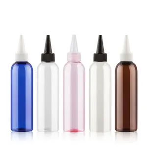 200ml 6oz 8 oz पीईटी प्लास्टिक आसान निचोड़ बोतलें मोड़ शीर्ष टोपियां प्लास्टिक 8 औंस बोतलों के लिए खाली बालों के तेल