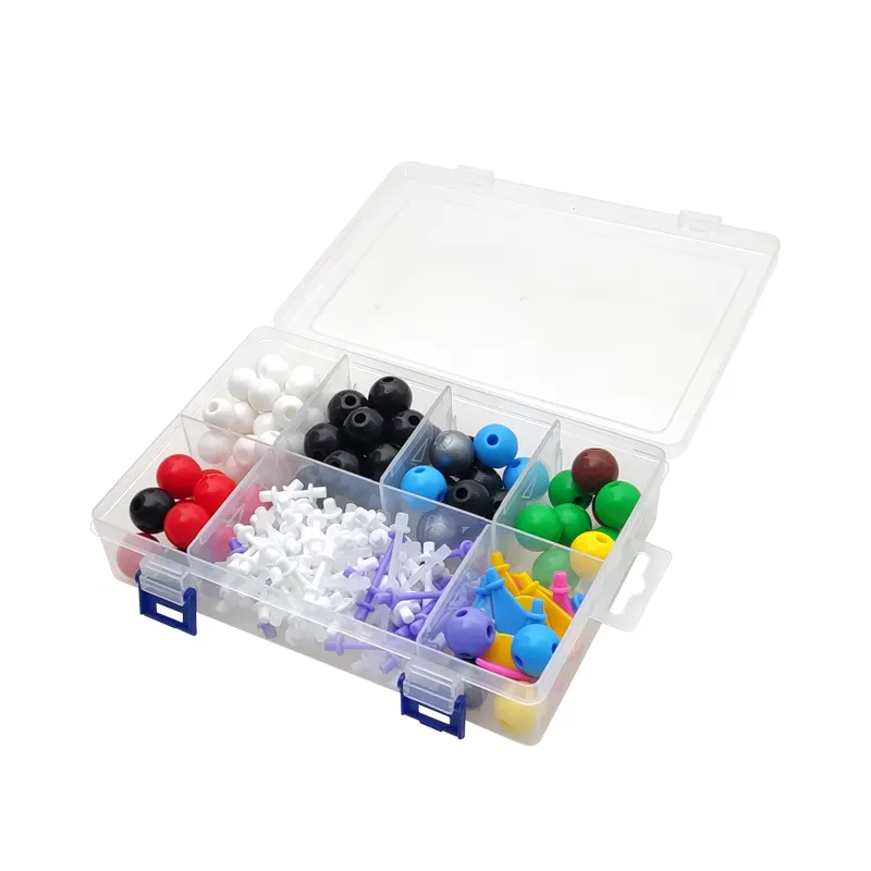 Caixa de peças moleculares para professor e aluno, kit de peças moleculares de química orgânica, auxiliares de ensino escolar