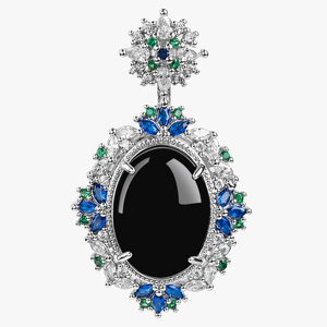 Pendentif en jade noir naturel de qualité A, serti d'argent S925, design minimaliste et tendance pour femmes - Product Image 3