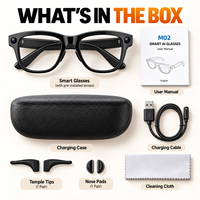 Lunettes Intelligentes IA avec Caméra 800W, Enregistrement Photo et Vidéo, Traduction IA, Assistant Vocal, Transfert WiFi, Étui de Recharge 3600mAh