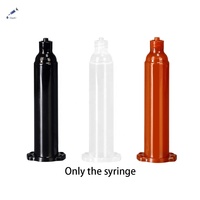 Seringue de distribution en plastique Liscoe 10cc de style américain, corps transparent ambré noir, type américain, pour distribution automatique de colle