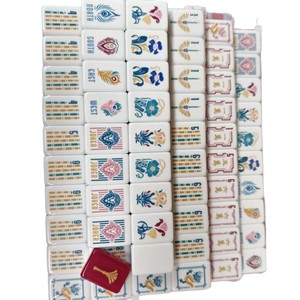 Purple Crystal Mahjong Set Embossed Glass Mahjong Tiles Custom Logo Game Tableware for <b>Entertainment</b> Gift Giving - Product Image 5