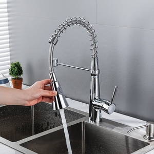 Sanitary Ware Modern High Pull Down Mixer Tap Brass Single Lever Pull Out Spring Commercial Kitchen AT9268-DX Kitchen - Product Image 5