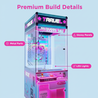 YPfuns Mini machine à griffes à monnayeur pour centres de jeux d'arcade, avec armoire de jeu, joystick et fonction de distribution de cadeaux, prise US
