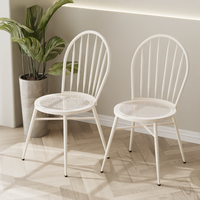 Chaise en fer de style américain pour jardin, café extérieur, salon de thé, style décontracté, chaise à dossier en métal