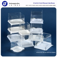 BPHE BHCB-S05 Boîte d'emballage carrée anti-buée de 4 pouces en PET/PLA de qualité alimentaire, imprimée UV, pour mini-mousse, tiramisu, pain et gâteaux