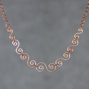 สร้อยคอทองแดงดีไซน์เกลียวแบบมินิมอลคุณภาพดีเยี่ยมพร้อมดีไซน์หรูหรา - Product Image 6
