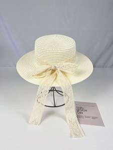 Chapeau Bob en Paille Pliable Anti-UV avec Nœud en Velours Côtelé pour <span class=keywords><strong>Femme</strong></span>, à Large Bord, Idéal pour l'Été et les Voyages - Product Image 2