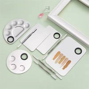 Lanson Unmarkierte Kosmetik-Palette Verpackungsspatel für Make-up-Platte Silberner Foundation- und Lidschatten-Behälter Mischwerkzeug - Product Image 5