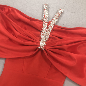 Fabricant <span class=keywords><strong>de</strong></span> Vêtements pour Femmes Faible MOQ Robes <span class=keywords><strong>de</strong></span> <span class=keywords><strong>Soirée</strong></span> Rouges Formelles Élégantes <span class=keywords><strong>de</strong></span> Luxe avec Grand Nœud pour Soirées - Product Image 5