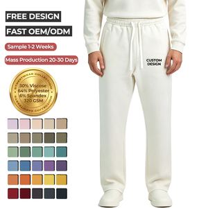 <span class=keywords><strong>Pantaloni</strong></span> Jogger da Uomo in Maglia Pesante 320GSM, Misto Viscosa, Vita Elastica <span class=keywords><strong>con</strong></span> Coulisse, Casual, Personalizzabili, OEM - Product Image 1