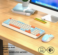 Factory Outlet Price Dual-mode Color Three Tone Keycap Wireless Keyboard Mouse Combo for Gaming Office Laptop