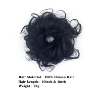 Chignon bouclé oversize en cheveux naturels, style désordonné, type chignon donut, pour cheveux volumineux, prix usine