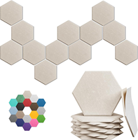 Panneaux Acoustiques Hexagonaux Autocollants en PET Style Nordique pour Décoration Murale Personnalisée Chambre Salon Entrepôt - Moderne