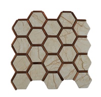Carreaux de mosaïque modernes en forme d'hexagone 4mm 5mm en verre marbre bois pour extérieur et intérieur pour cuisine salle de bain piscine décor motif carré