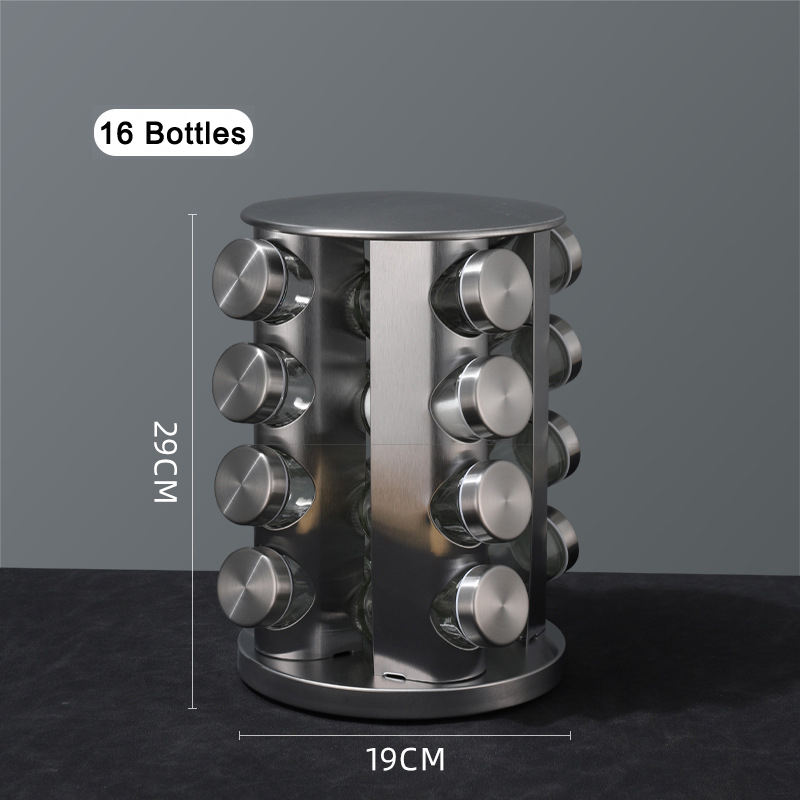 ชั้นวางเครื่องเทศแบบหมุน [16ขวดเครื่องเทศ]