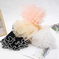 Promo! Kertas Pembungkus Bunga Jala Mutiara Tahan Air 28cm*4.5Y, Benang Semprot Gelombang Sekali Pakai, Dekorasi Mutiara, Kemasan Kustom untuk Florist