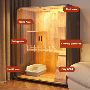 Gabbia per Gatti Extra Large di Lusso con Telaio in Legno Massello e MDF E1, Impermeabile e Resistente ai Graffi, per Interni - Product Image 5