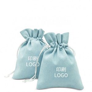 Exquisite Velvet Jewelry Storage Bag Custom Logo Reusable Recyclable Customized Color Small Drawstring Pouch <b>Rings</b> <b>Watch</b> - Product Image 3