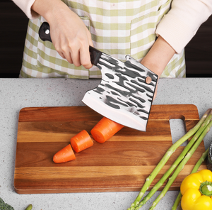 Hache de <span class=keywords><strong>boucher</strong></span> forgée pour couper la viande et les os, hache viking en acier inoxydable de 5 mm d'épaisseur avec manche en bois pour la cuisine - Product Image 6