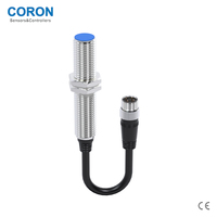 Capteur de Proximité Inductif CORON CLJ-A8M-1.5ANA-G3 M8 Blindé, Détection 1.5mm NPN NO 10-30VDC IP67, Détection Métallique, Câble, Connecteur M12