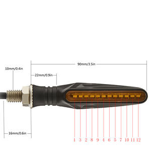 Clignotants LED E11 pour moto, clignotants intégrés avec relais, éclairage clignotant fluide, 12 LED, clignotant de moto étanche - Product Image 5