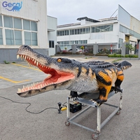 Modèle d'animal robotique imperméable grandeur nature, crocodile animatronique pour parc d'attractions