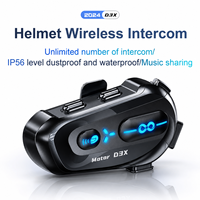 Casque Intercom Moto 5.4 pour Motards, Communication Groupe Illimitée 300M, Partage de Musique, IPX6, 1000mAh, 25H d'Autonomie