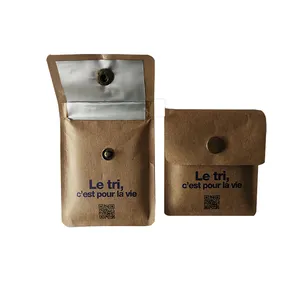 Respetuoso del medio ambiente reciclado de papel Kraft Cenicero Portátil Bolsa bolsa con un logotipo de impresión personalizado Mini Cenicero de bolsillo