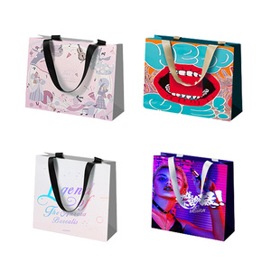 Bolsas Boutique Lujo Blanco Embalaje al por menor Regalo Llevar, Bolsa Bolsas de tienda de ropa con logotipo impreso/ - Product Image 6