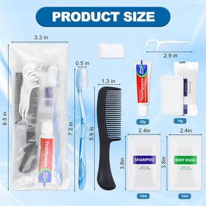 Kit d'articles de toilette d'hôtel biodégradables écologiques blancs, comprenant savon, brosse à dents, et sac en papier de pierre portable avec logo - Product Image 2