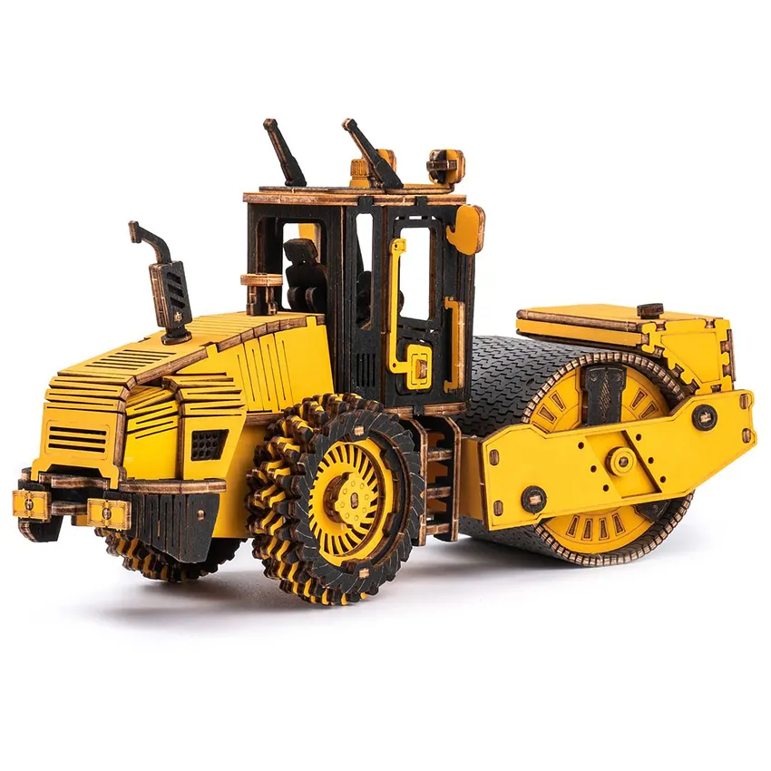 Robot ime Rokr DIY Serie TG701K Road Roller Engineering Fahrzeug Modellbau sätze Holz Lernspiel zeug 3D Holz puzzles