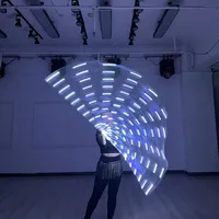 Drapeaux LED de danse du ventre, drapeau lumineux en demi-cercle pour la danse de louange, accessoires de scène pour spectacles, bars, clubs et festivals
