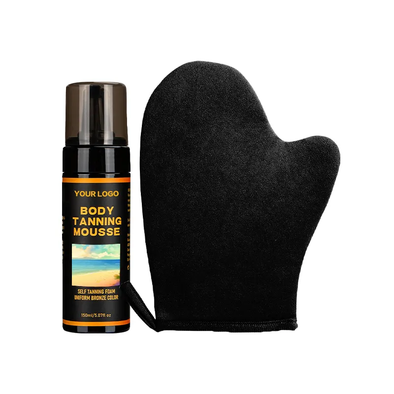 Private Label Sunless Organic Fake Tan Foam Tanning Mousse With Gloves Mitt