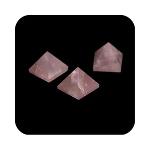 Оптовая продажа, натуральный высококачественный розовый кварц, крошечные пирамиды, кристаллы, Исцеляющие драгоценные камни, подарки пирамиды для фэншуй