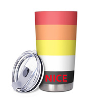 Gobelet isotherme personnalisé en acier inoxydable 20 oz, thème arc-en-ciel gay, pour la conduite quotidienne et les pique-niques en bord de rivière ou le camping