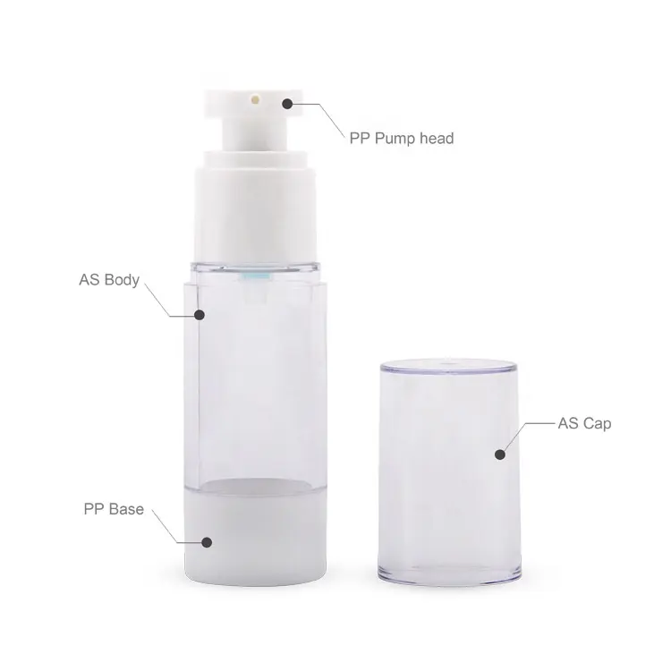 Botol pompa pengap putih krim badan kosong 15Ml 20Ml 30Ml