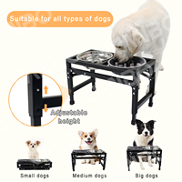 Gamelle surélevée pour chien avec distributeur de nourriture à alimentation lente, hauteur réglable, gamelles métalliques robustes pour animaux de compagnie, conformes aux normes alimentaires pour chiens