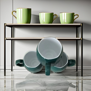 Tasses à boisson en céramique laiteuse en forme de diamant, fabriquées à la main selon des techniques traditionnelles à Jingdezhen - Product Image 4