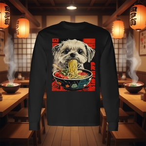 Camiseta de manga larga Shih Tzu Ramen Kawaii con diseño de perro japonés - Product Image 3
